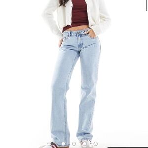 Blue Straight Leg Jeans Classic Fit